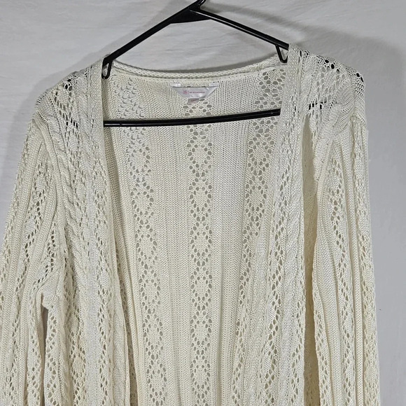 No Boundaries Crochet Bohemian Cream Long Cardigan Size XXXL - Picture 4 of 7